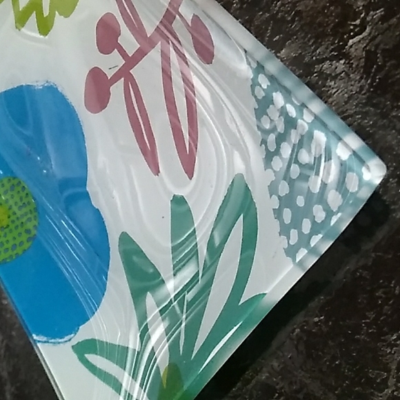 Abstract Floral Glass Art Tray - Picture 2 of 6